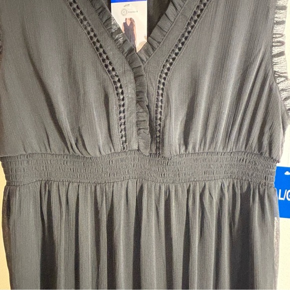 CHRISTINA B Sz L Maxi Dress Tiered Ruffled Sheer Lined Elastic Waist NEW W/ TAG - Picture 10 of 15